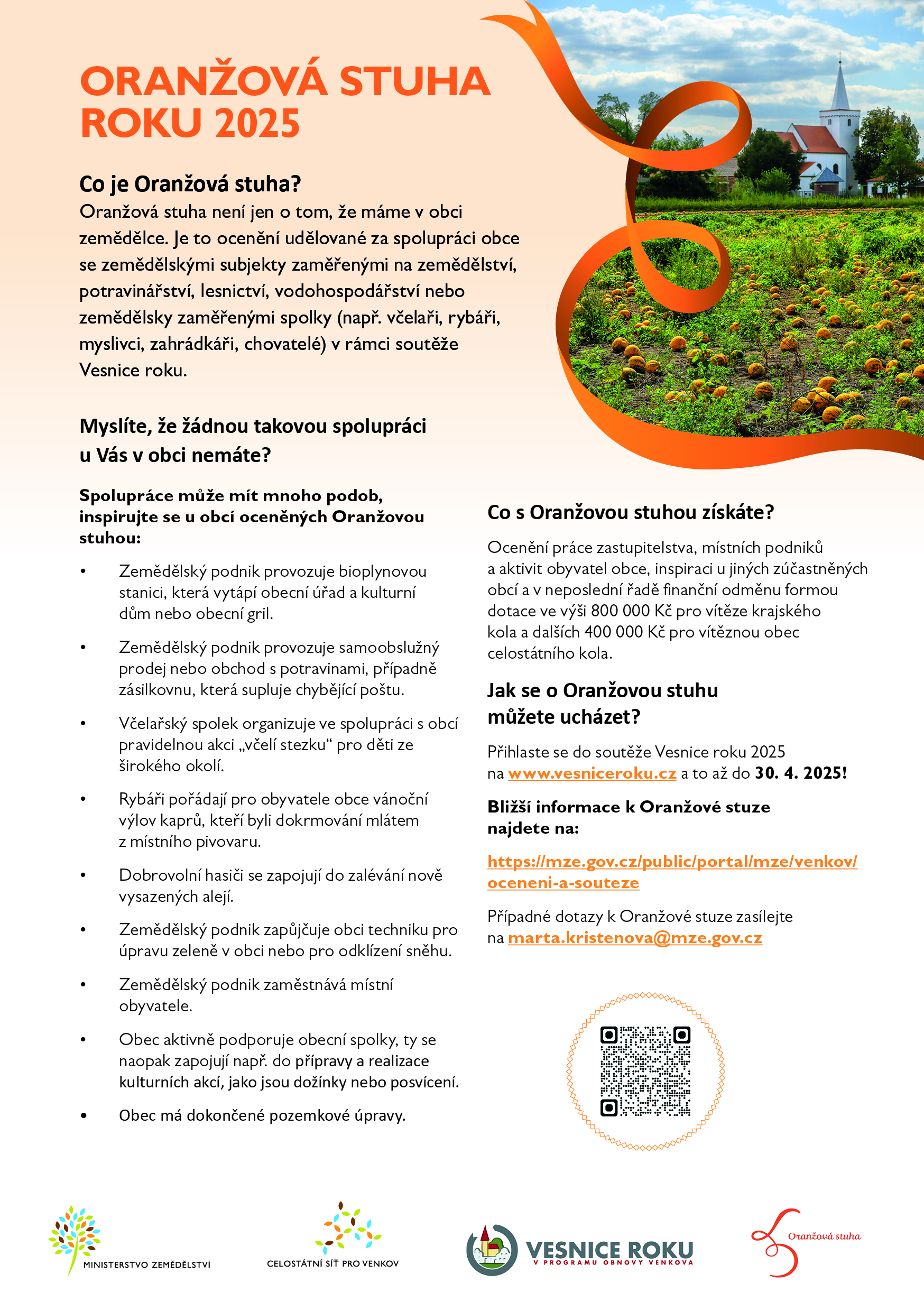 Informační leták Oranžová stuha 2025