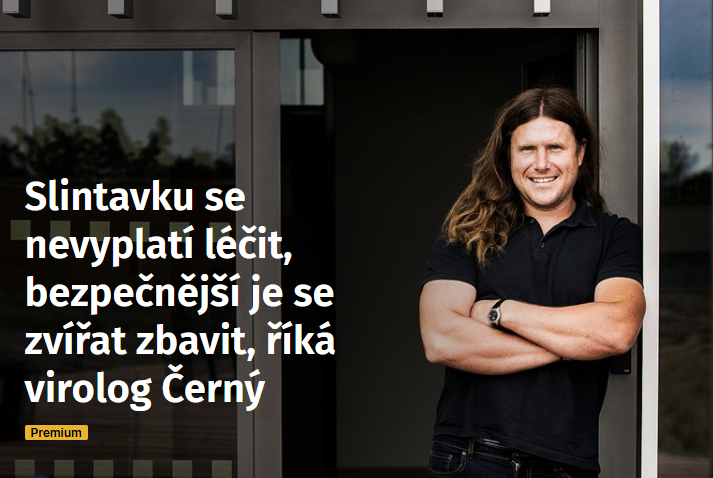Slintavku se nevyplatí léčit, bezpečnější je se zvířat zbavit, říká virolog Černý